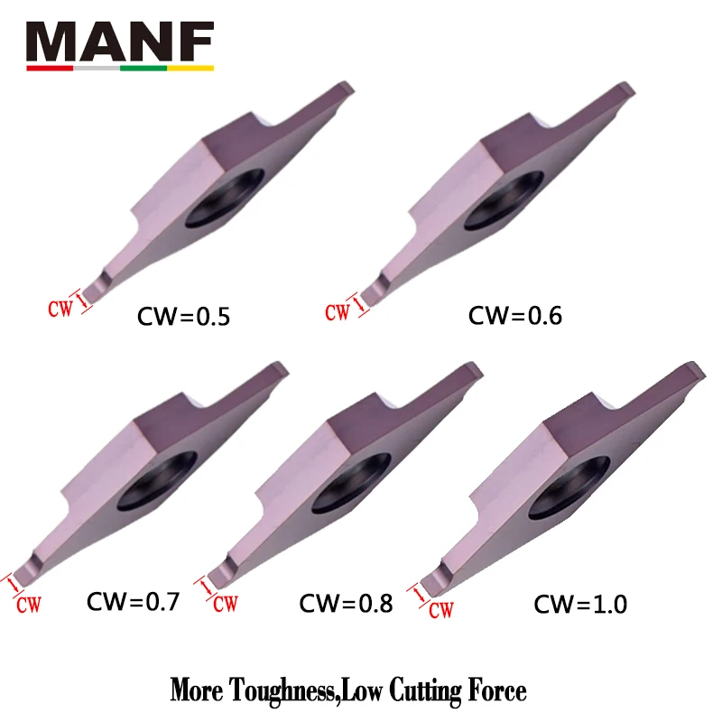 MANF TKF12R050-S CNC Cutting-off & Grooving Insert lathe stainless steel Ceented carbide smal parts turning machining