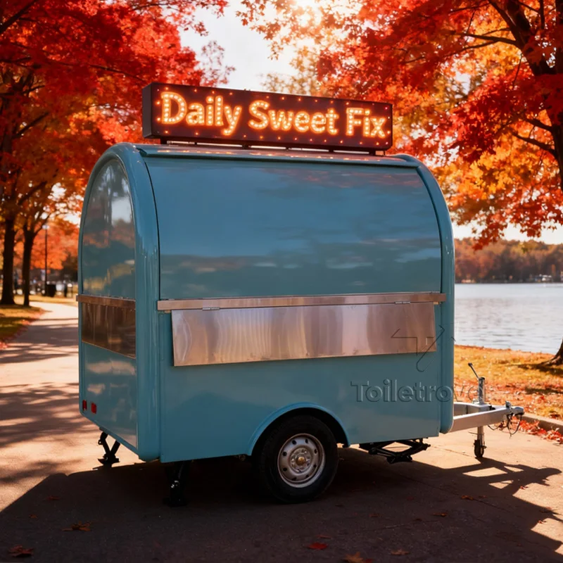 

Retro High Quality Food Trailers Fully Equipped Waffle Crepe Smoothie Dessert Pancake Donut Popcorn Food-Truck-for-Sale-Europe