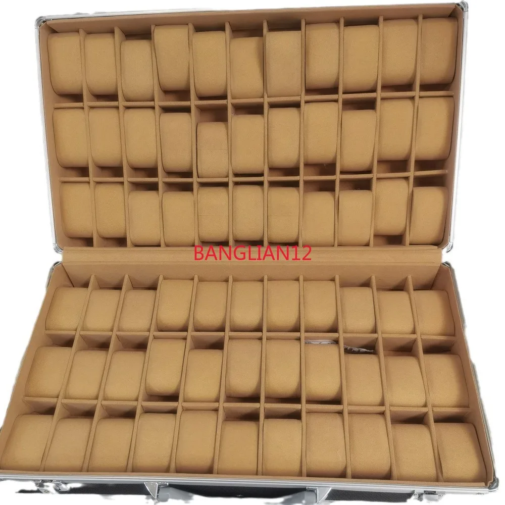 Caja para reloj de pulsera de gran capacidad, caja portátil de aleación de aluminio para cronometraje cuántico, caja de exhibición de arte mecánico