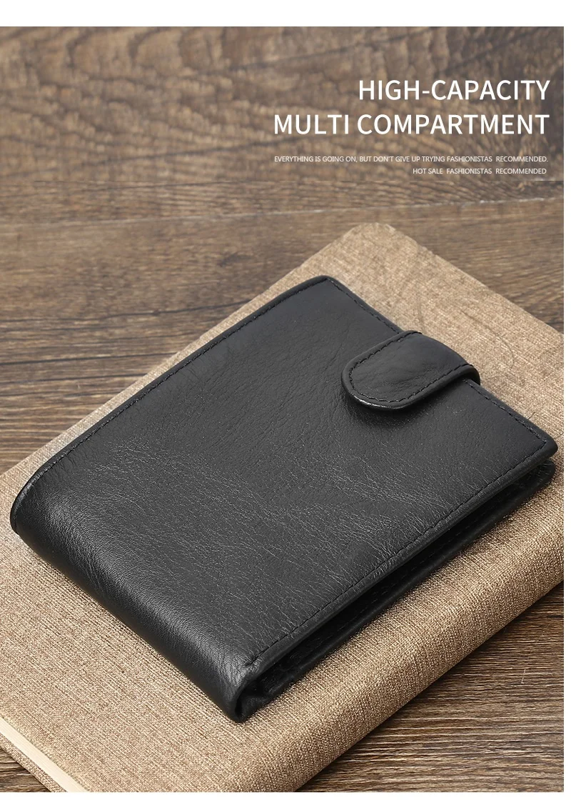 Genuine Leather Men's Wallet Fashion Short Zero Wallet Rfid Anti-Theft Brush Anti Magnetic Male Money Bag Wallet 2023