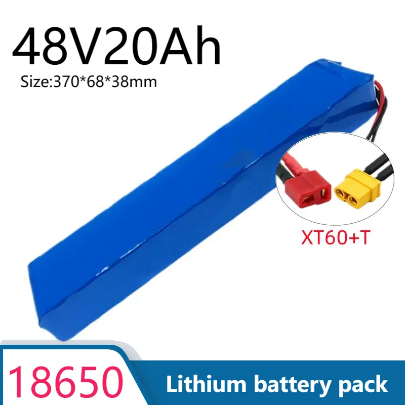 ALEVIY 48V 20Ah 13S3P Suitable for 500W-1000w Electric Bicycles,Scooters,T-XT60 Plug 18650 Rechargeable Lithium-ion Battery Pack