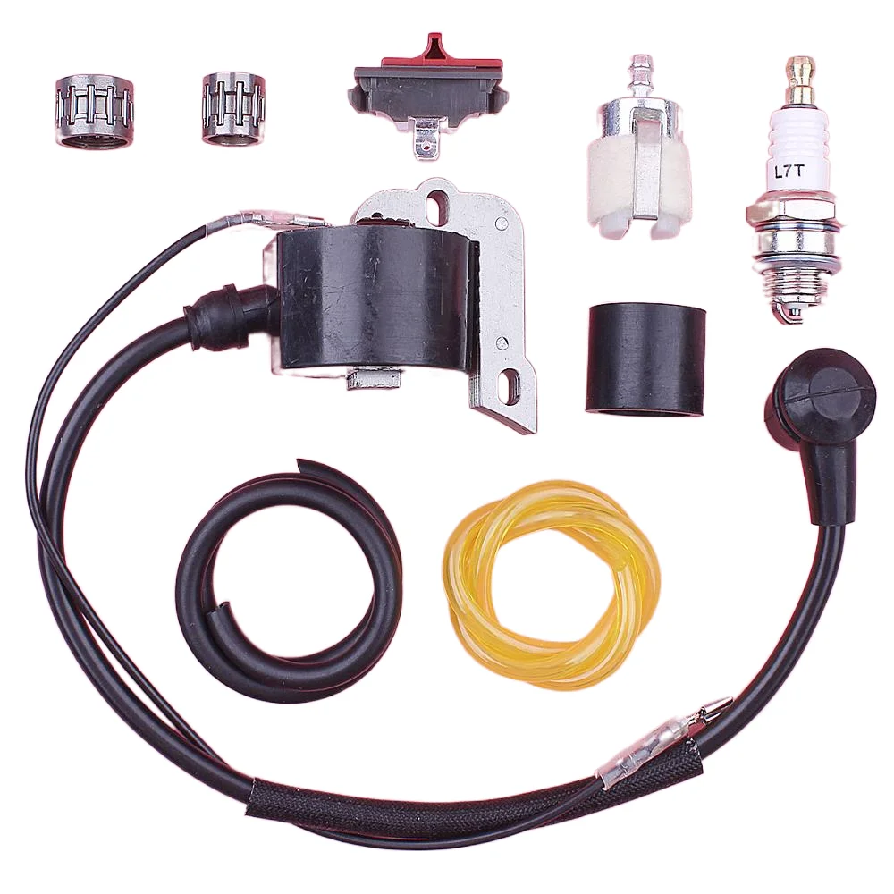

Ignition Coil Stop Switch Kit For Husqvarna 55 51 268 272 254 Chainsaw 503901401 w Fuel Filter Line Piston Clutch Needle Bearing