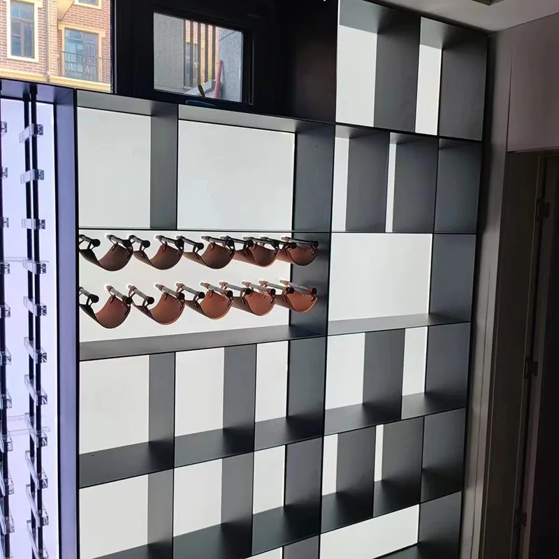 Acrylic luminous stainless steel storage with lights to produce open kitchen storage racks