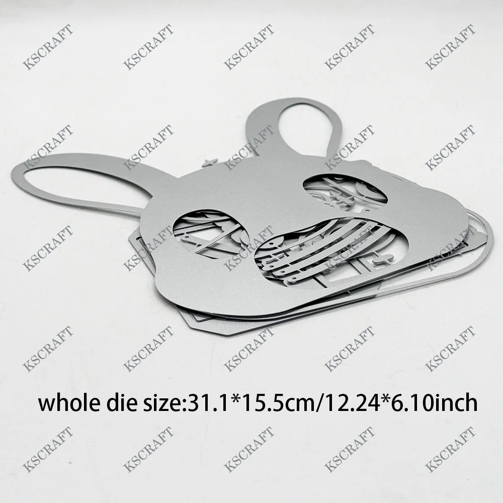 KSCRAFT 3D Bunny Box Metal Cutting Dies Stencils for DIY Scrapbooking Decorative Embossing DIY Paper Cards