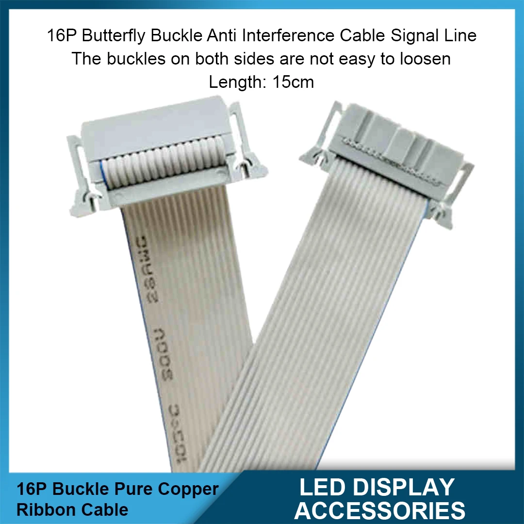 10Pcs 16P Butterfly Buckle Ribbon Cable Data Signal Connection Cable Single Dual Color LED Full Color Universal Copper Cable