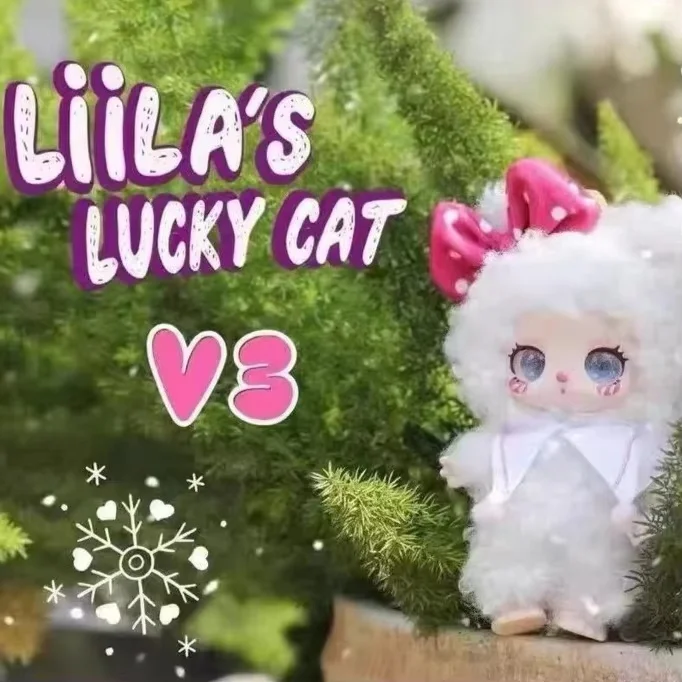 Em estoque genuíno liila luky gato v3 serise caixa cega brinquedos figura caixa mistério bonecas bonito anime figuras de ação meninas presente surpresa