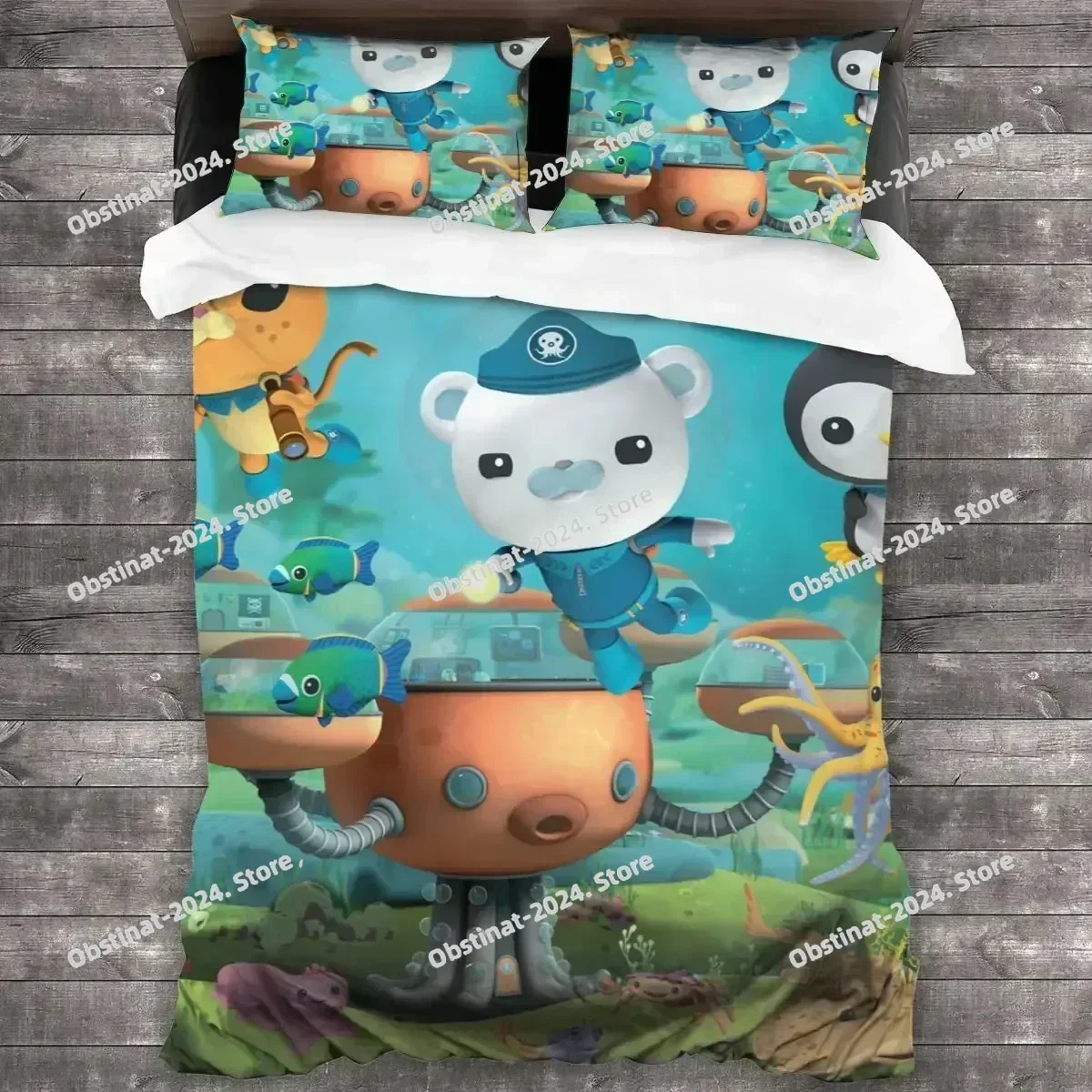 2025 Anime Octonauts Bedding Set Boys Girls Twin Queen Size soft Duvet Cover Pillowcase Bed Kids Adult for Fashion Home bedroom