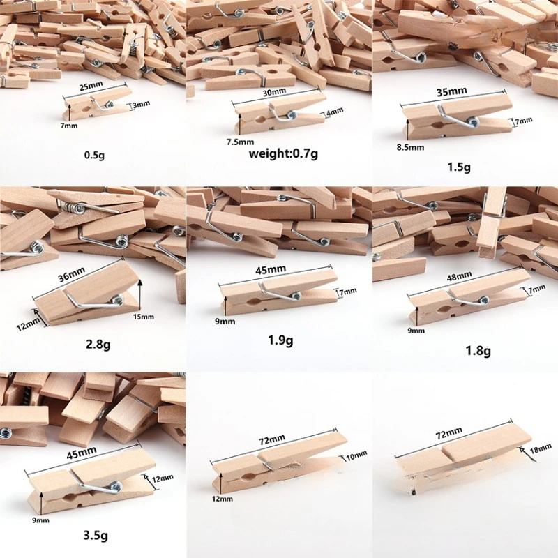 Mini Natural Wooden Clips Photo Clips Clothespin Clothes Folder Wedding Party Wooden Clip Clips Pegs