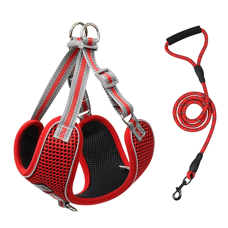 

Reflective Dog Harness No Pull Pet Soft Walking Leash Set Adjustable Dogs Harnesses Vest Chihuahua for Small Medium Dogs