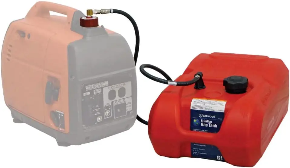 

Single Fuel System for Inverter Generators, 6 Gallon Tank with Hose Kit, Red, 72hr Runtime