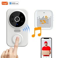 Tuya Video Doorbell Home WiFi Wireless Doorbell Rechargeable Battery Powered Color Night Vision Camera Bell Visual Doorbell