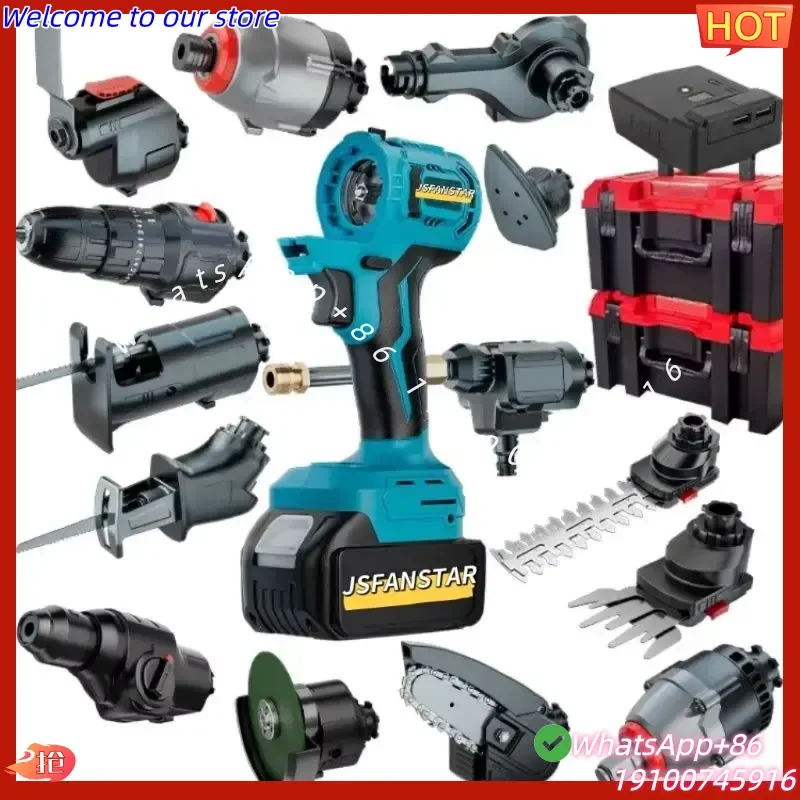 2026Hot Factory 16-in-2 Brushless Electric Drill Hammer Power Tools Lithium Cordless Multi-function Tool Set