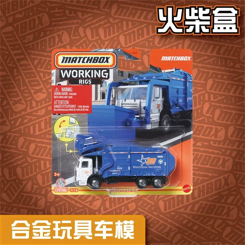 Original Matchbox Working Rigs Car Toy Metal Diecast Gmc Attenuator Truck Vehicle Model Toys for Boys Collection Birthday Gift