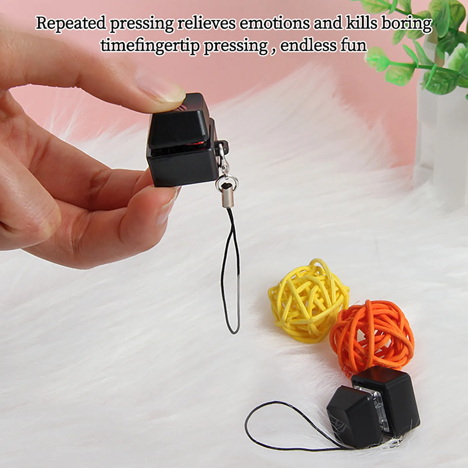 Keychain Keychain Switch Keyboard, Fidget Gadget, Funny Click Button, LED Light Instituts, Wished Toy, EDC, Mm