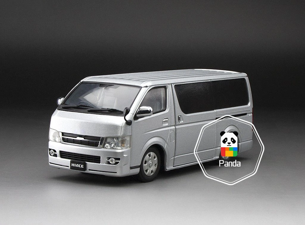 Sunstar 1/24 Alloy Car Model toyot HIACE H200 Van Business Car Silver and White 51011 Ornament Collectible Home