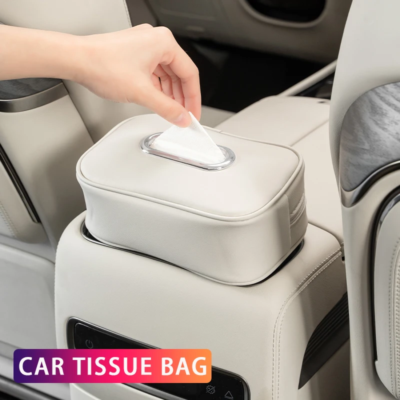 

Car tissue box leather material Hanging and sitting styles Sun visor Behind the seat Tissue bag Interior accessories