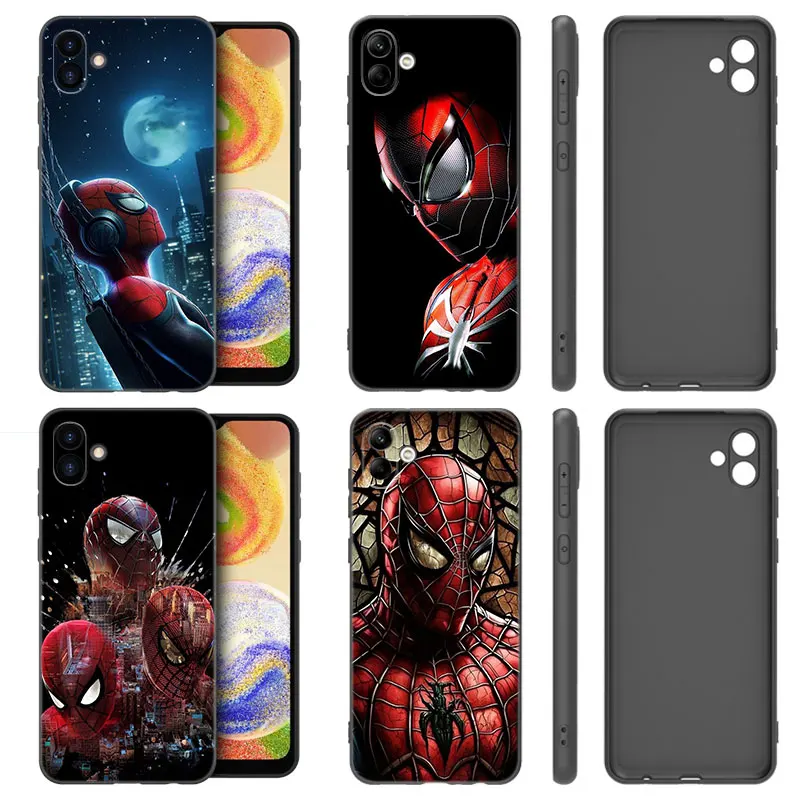 Marvel SpiderMan Black Phone Case For Samsung Galaxy A01 A03 Core A04 E A02 A05 A10 A20 A21 A30 A50 S A6 A8 Plus A7 2018