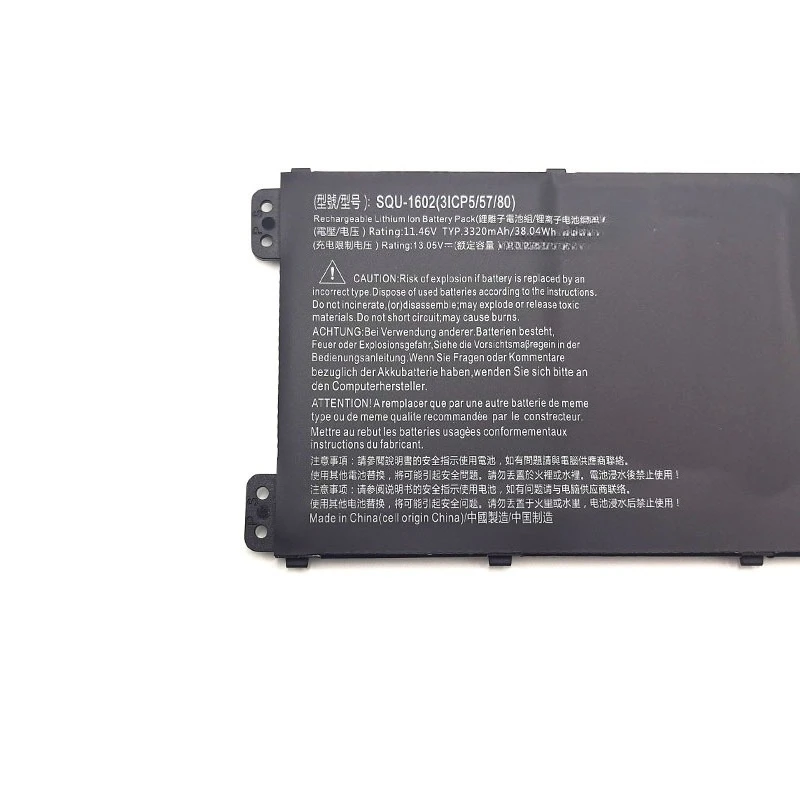 Batteria del computer portatile di alta qualità 11.46V 3320mAh SQU-1602 per parti del computer portatile Hasee Mars Gaming X5 CP5D1 CP7S1 SQU-1602 916Q2271H