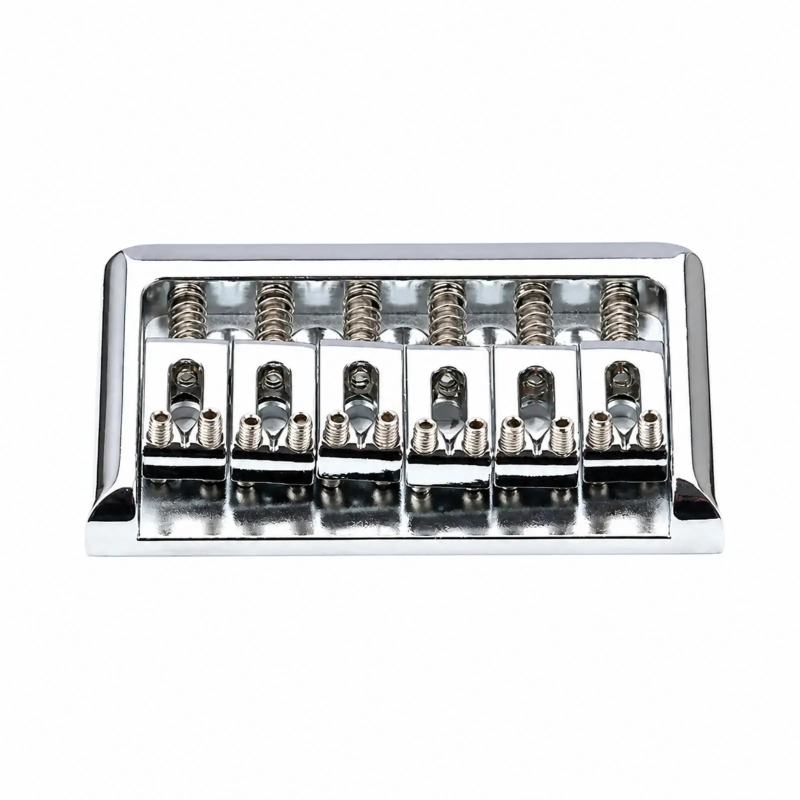 Fully Adjustable Six-String Guitar | Low-Profile Rectangular Design, Guitar Bridge with Saddles, for Instrument Upgrade