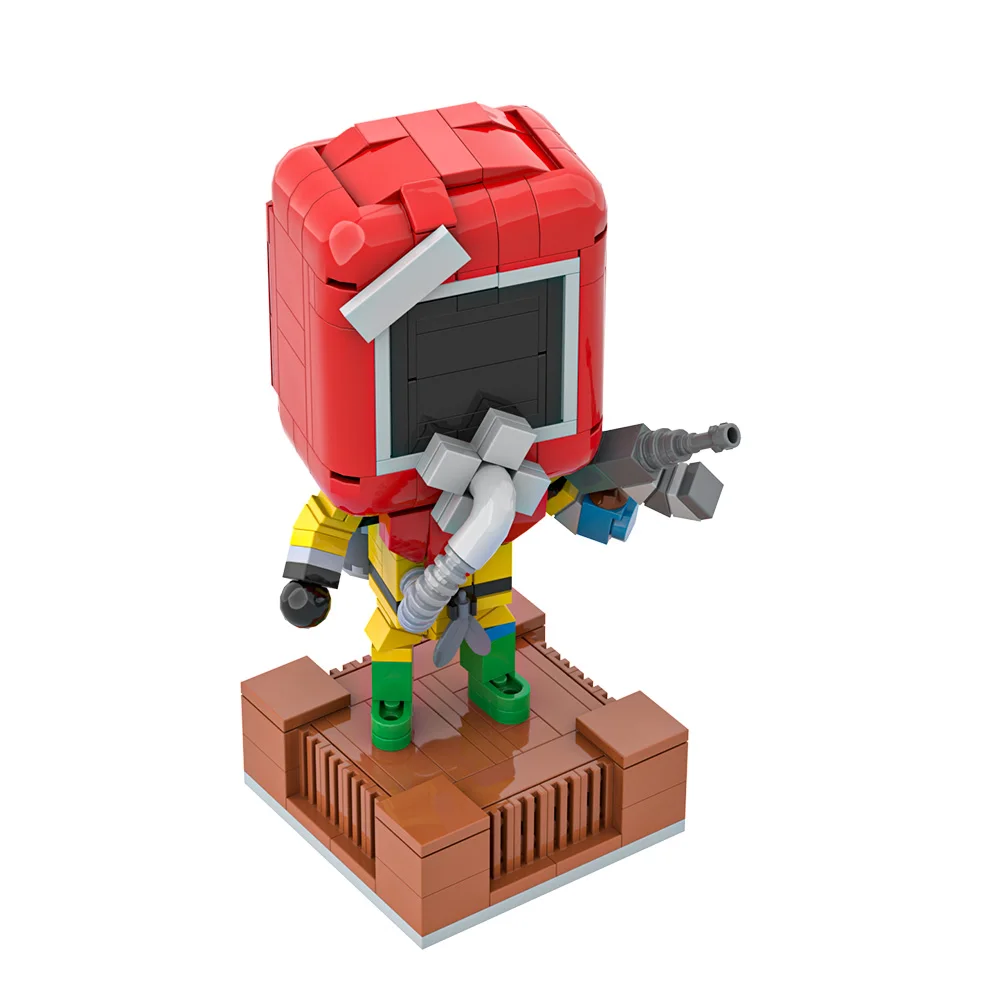 MOC 映画錆危険物ロボット Brickheadzs ビルディングブロックモデル赤錆危険物キャラクターレンガ組み立ておもちゃ子供のためのギフト