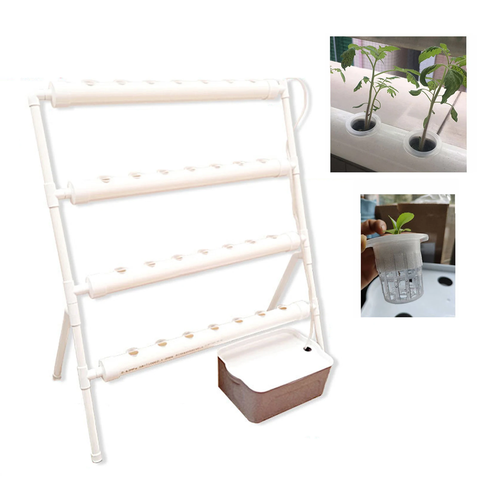 Hydroponic Grow Kit Hydroponic System 36Holes, Fruit, PVC Hydroponic Pipe Home for Hydroponics, Earthless Plant Growing Systems