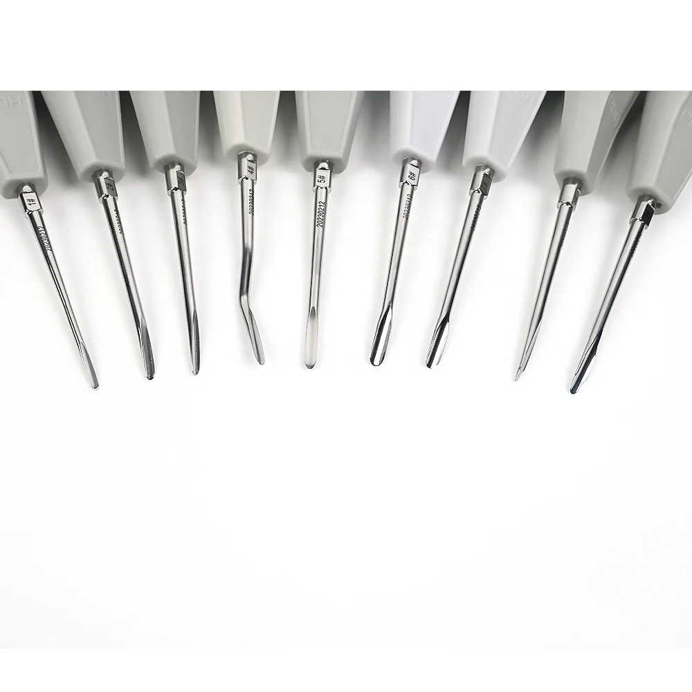 

Set of 9 Dental Root Minimally Invasive Tooth Extracting Extraction Elevator