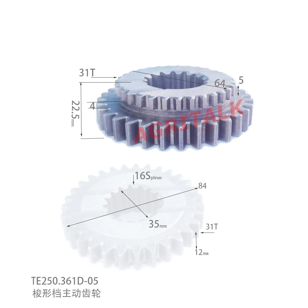 TE250.361D-05  / TE250.361D-09 / TE250.361F-06 / TE250.361D-2, gear for shuttle shift / front axle driving gear / meshing sleeve