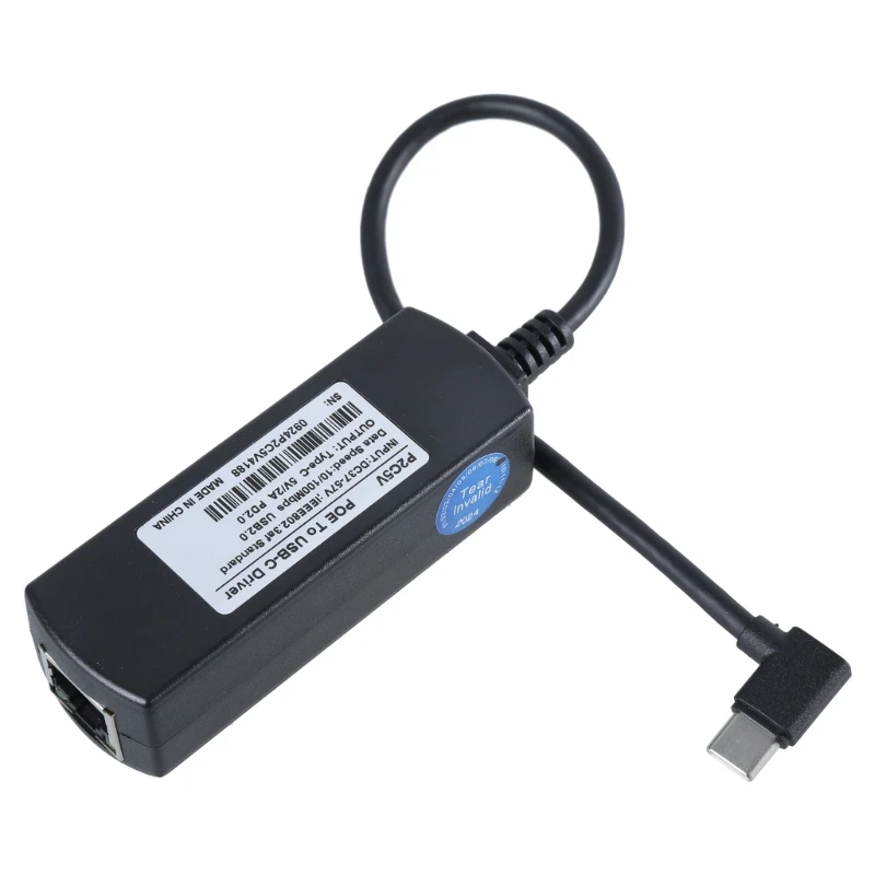 PoE Type-C POE 커넥터 어댑터 케이블 인젝터 전원 공급 장치 충전 변환기 스마트 폰 태블릿 용 IEEE802.3af