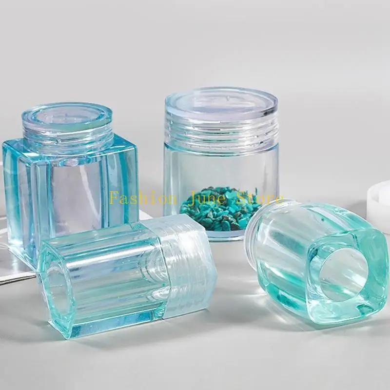 N5KA Rangement Bottle Bott Crystal Moule Récipient scellé avec moule en silicone couvercle