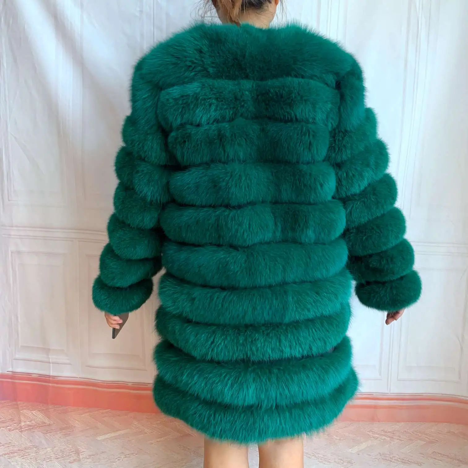 NEW 4in1 Real Fox Fur Long Coat Winter Coat for Women Jackets Vest Winter Outerwear Women Fox Fur Coat High Quality Fur Clothes