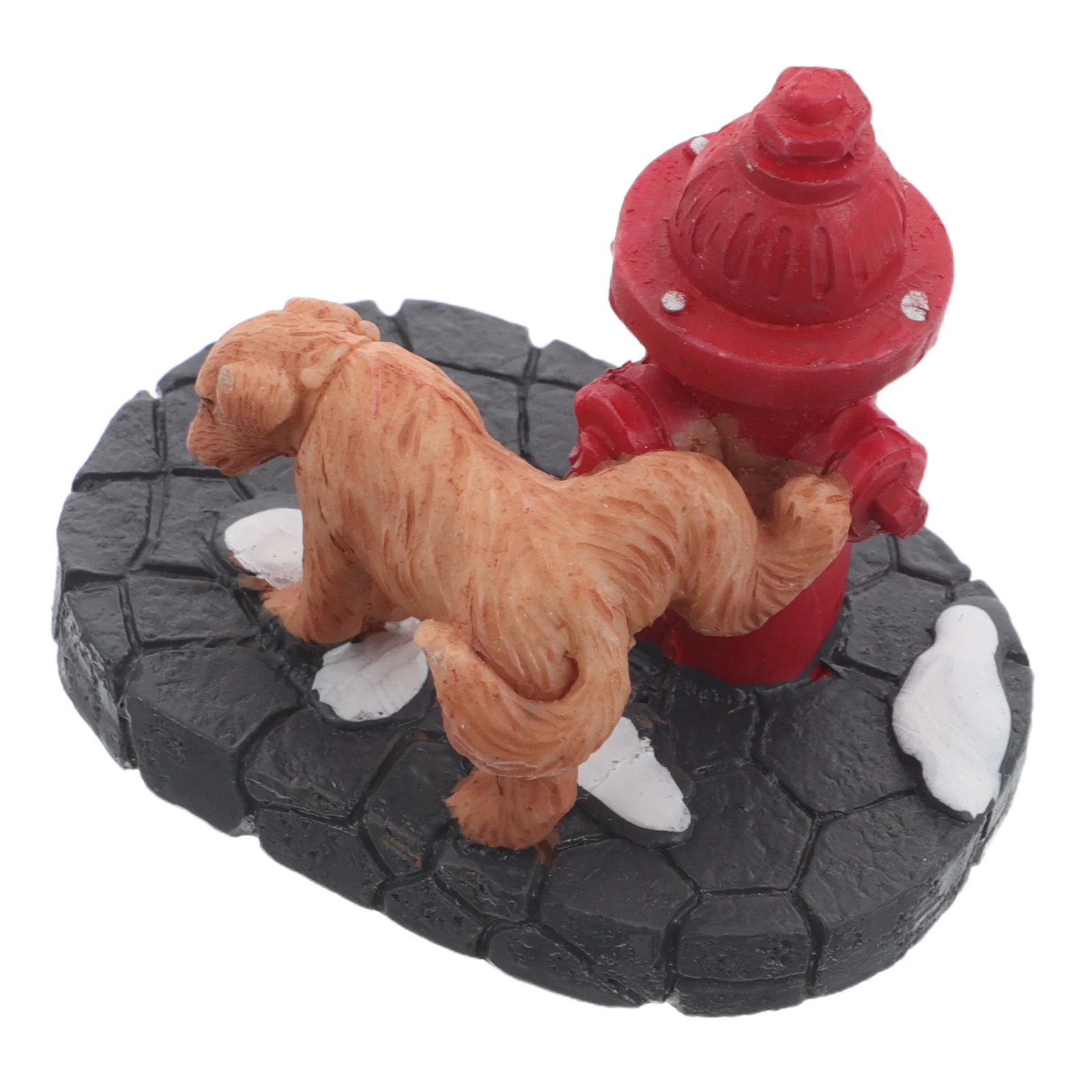 

Christmas Mini Resin Dog Peeing on Fire Hydrant Garden Sculpture Outdoor Yard Decor Creative Patio Porch Desk Ornament