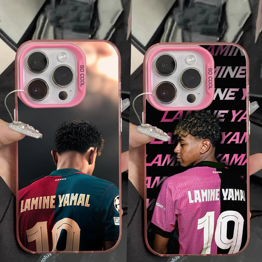 

Football 19 L-Lamines Phone Case For iPhone 16,15,14,13,12,11,Pro,Max,Plus,Mini,XS Y-Yamales Anti Fall Pink Matte Hard Bumper