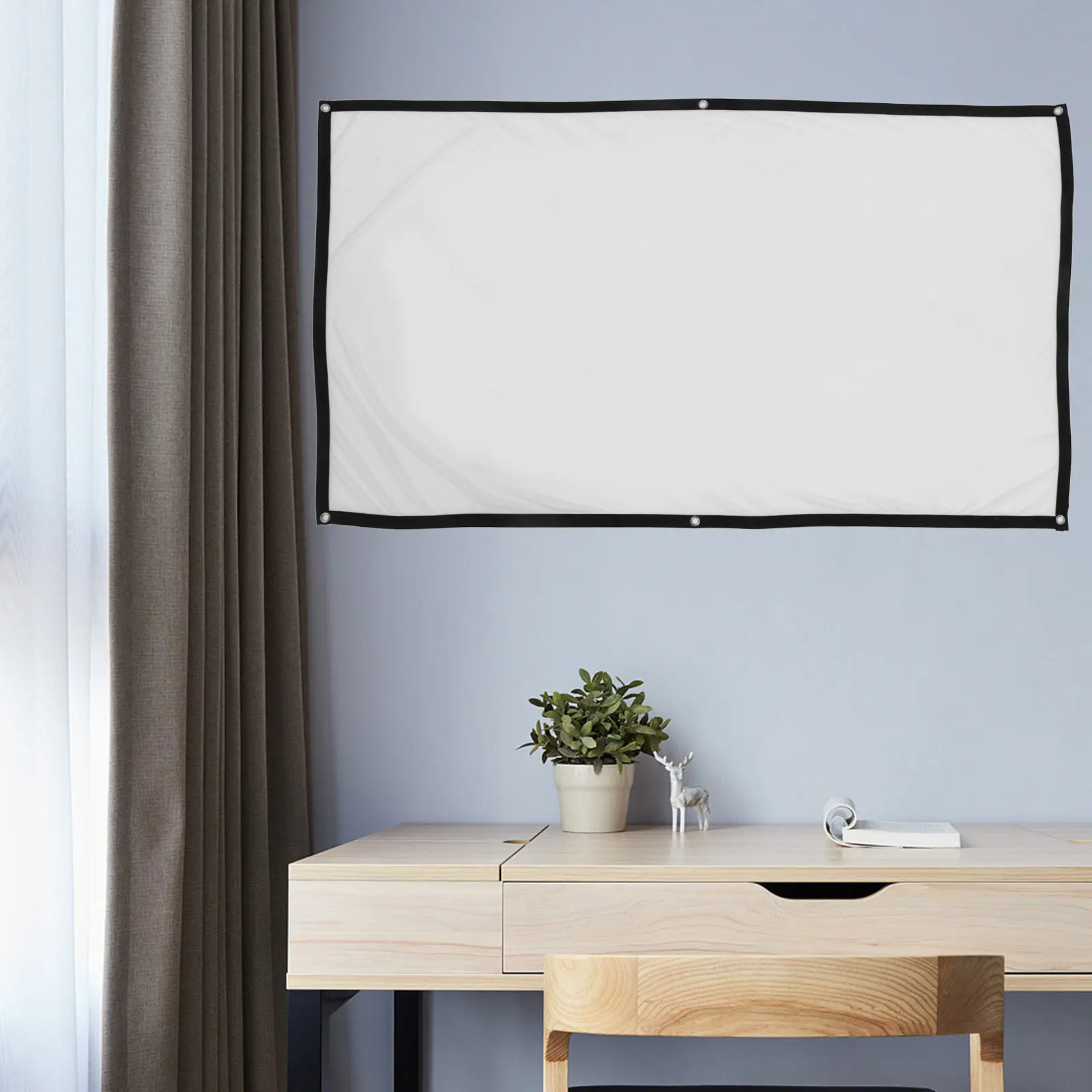 

72-дюймовый складной экран для проектора 16:9 из премиального полиэстера, портативный, для использования в помещении и на улице, для офиса, класса, игр