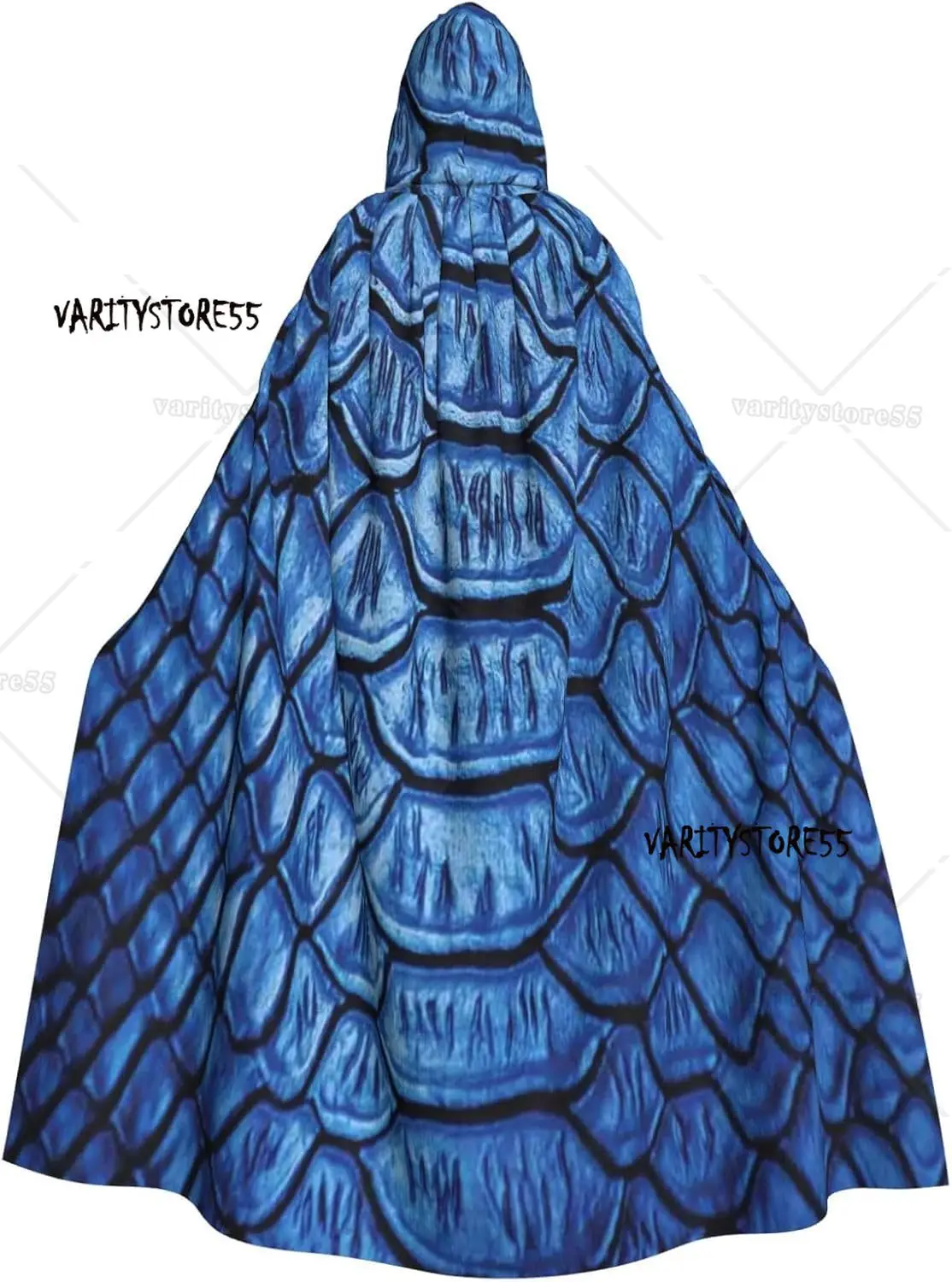 

Синяя накидка со змеиным узором и капюшоном, вечерние украшения, накидка, халат, костюм для ролевых игр на Хэллоуин