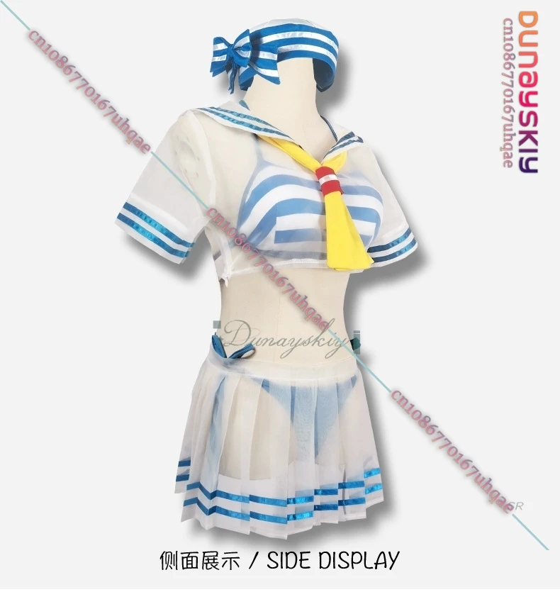 {SAIKOU}Rem Cosplay Costume Girl Wig Cute Sailor Suit Kawaii Swimsuit Re:Life In A Different World From Zero Top Skirt Halloween