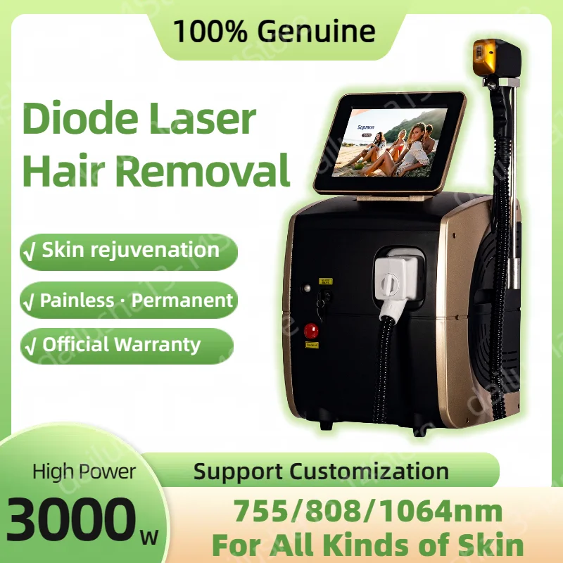 2024 Best Depilator New Ice Platinum Cooling System Skin Care 808nm Diode Laser Hair Removal Machine 3-Wavelength