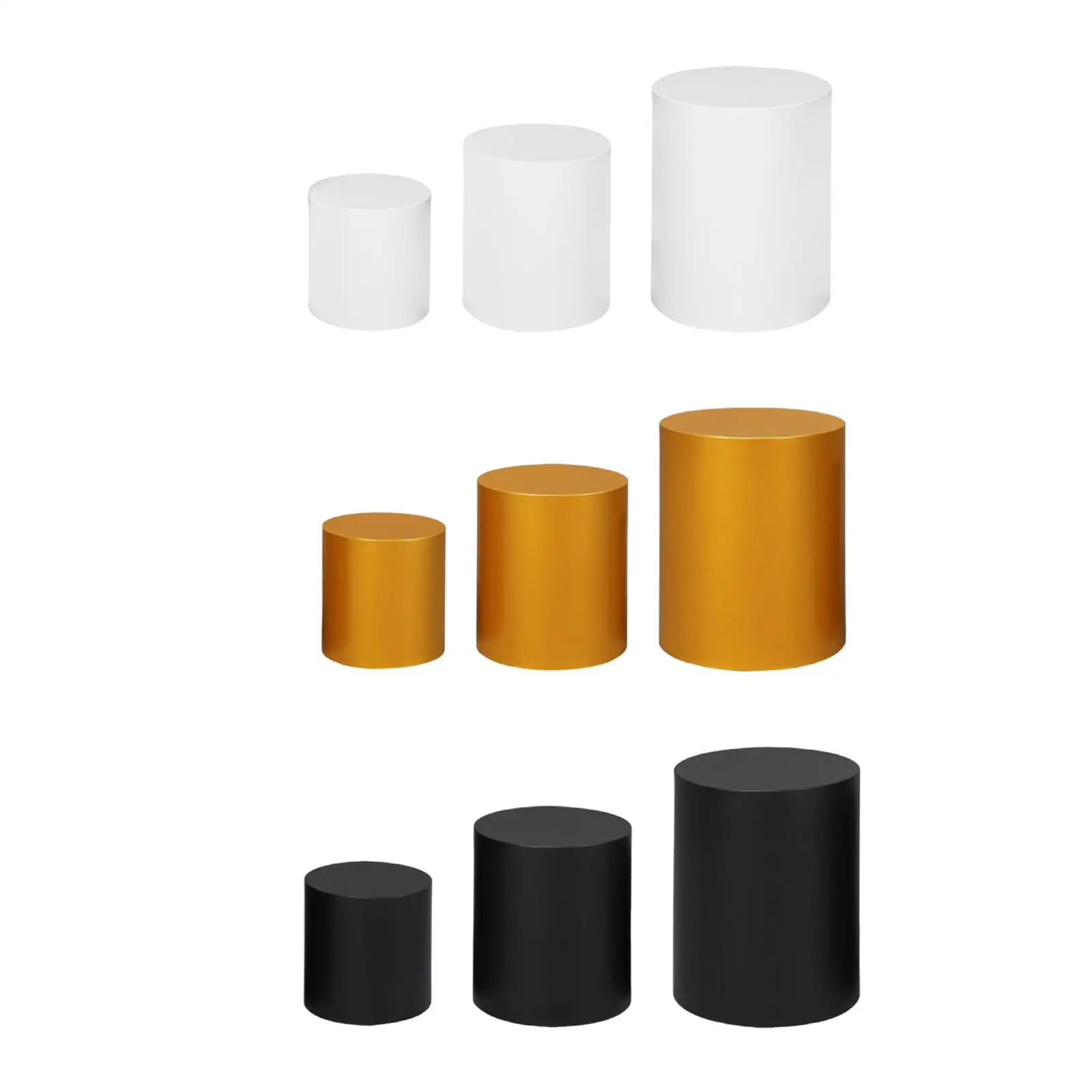 

3Pcs Cylinder Pedestal Cake Stand Dessert Pedestals for Wedding Thanksgiving