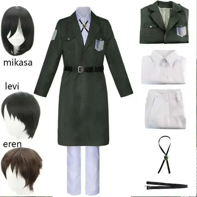 

Shingekii No Kyojin Freedom Legion Green Cloak Cosplay Cape with Necklace for Anime Fans