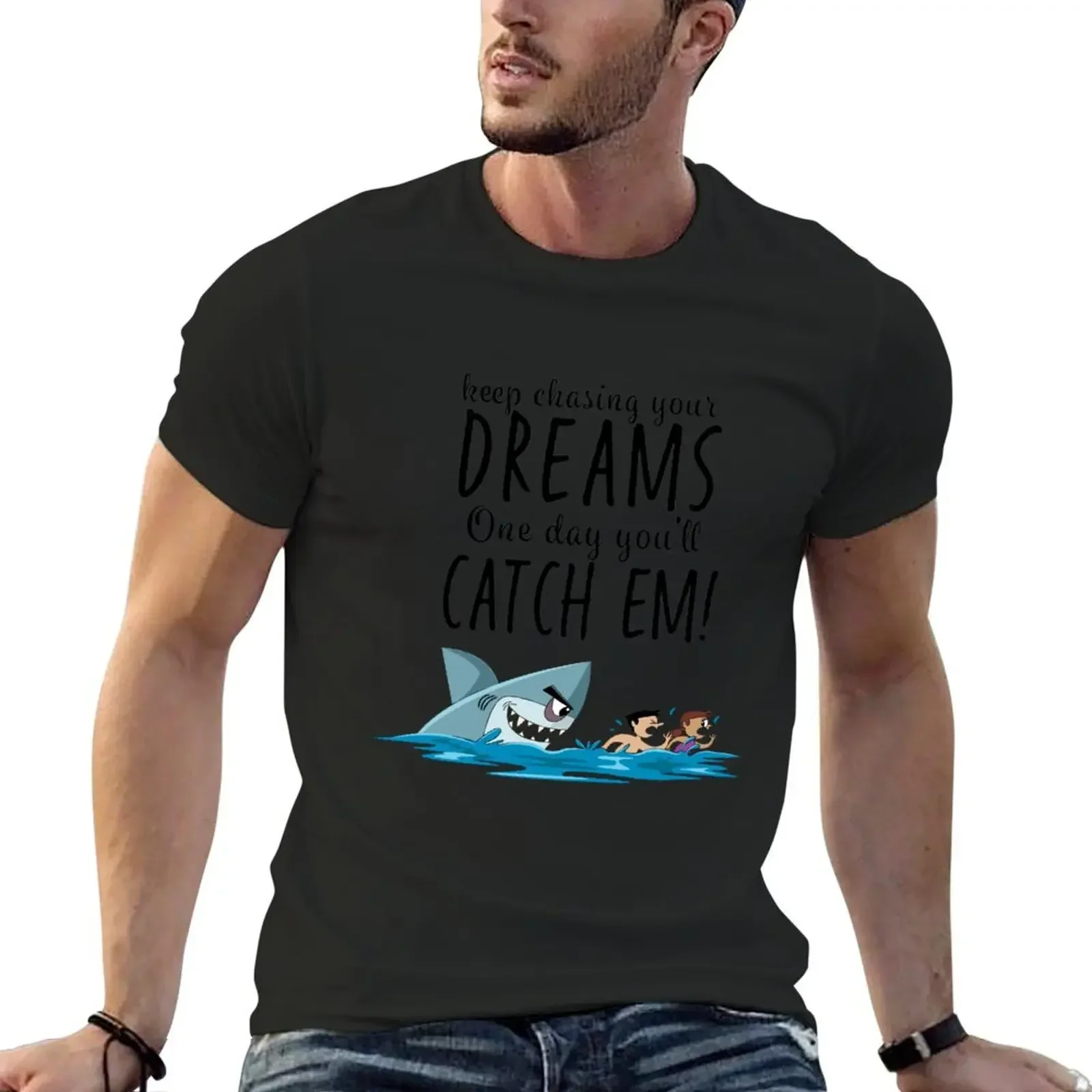 Keep Chasing your Dreams One Day You'll Catch Em T-Shirt oversized man t shirt oversizeds Men's t-shirts