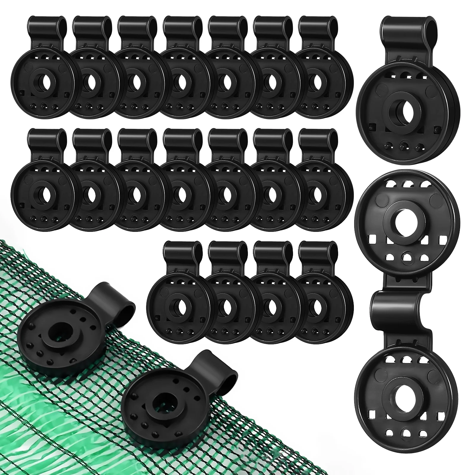 

50pcs Sunscreen Clips Greenhouse Film Clamps Round Garden Mesh Fixing Plastic Shade Cloth Grips Heavy Duty Sunshade for Outdoor