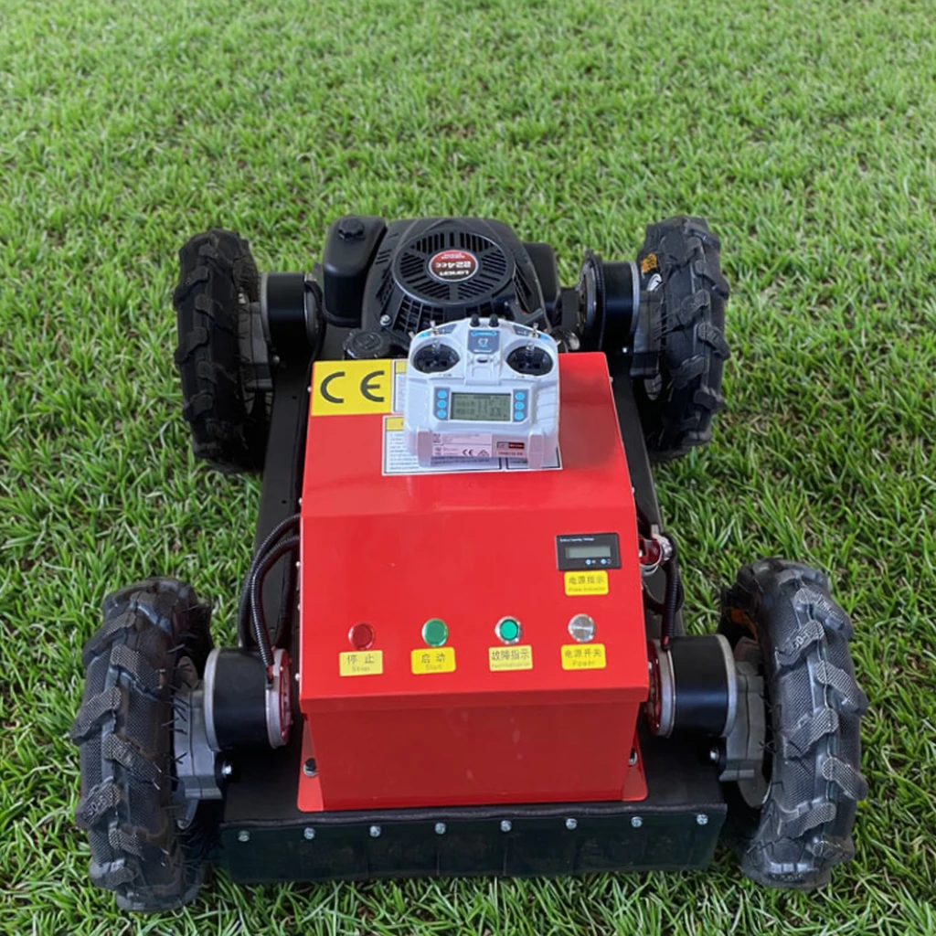 

Fully Automatic Lawn Mower Tracked All Terrain Remote Control Weed Mowing Machine