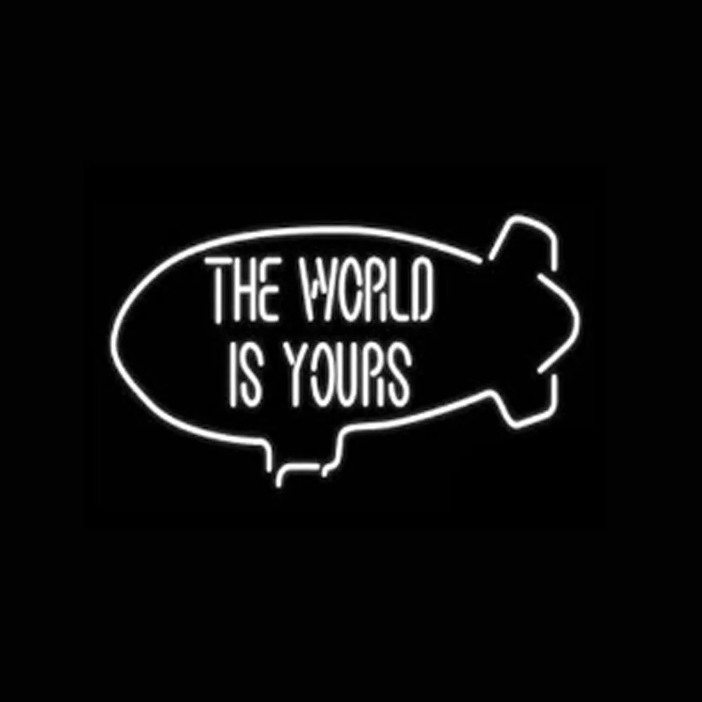 THE WORLD IS YOURS Neon Light Sign Custom Handmade Real Glass Tube Bar Window Gift Motel Room Decoration Display Lamp 19