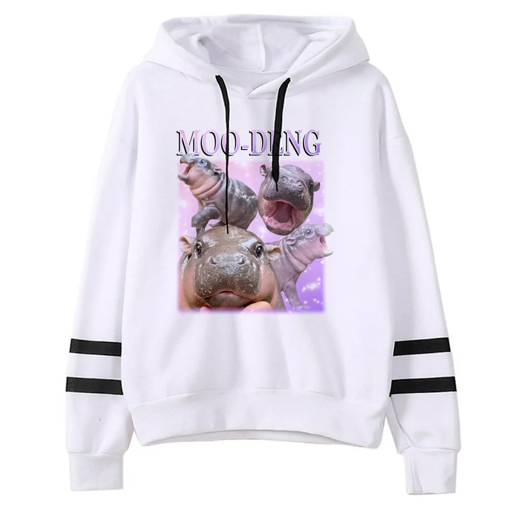

Moo Deng hoodie manga comic elegant comfortable harajuku Y2K women pullover elegant anime