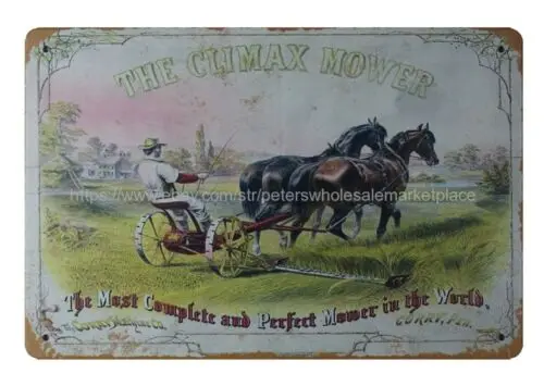 poster metal wall art Climax Horsedrawn Mower metal tin sign