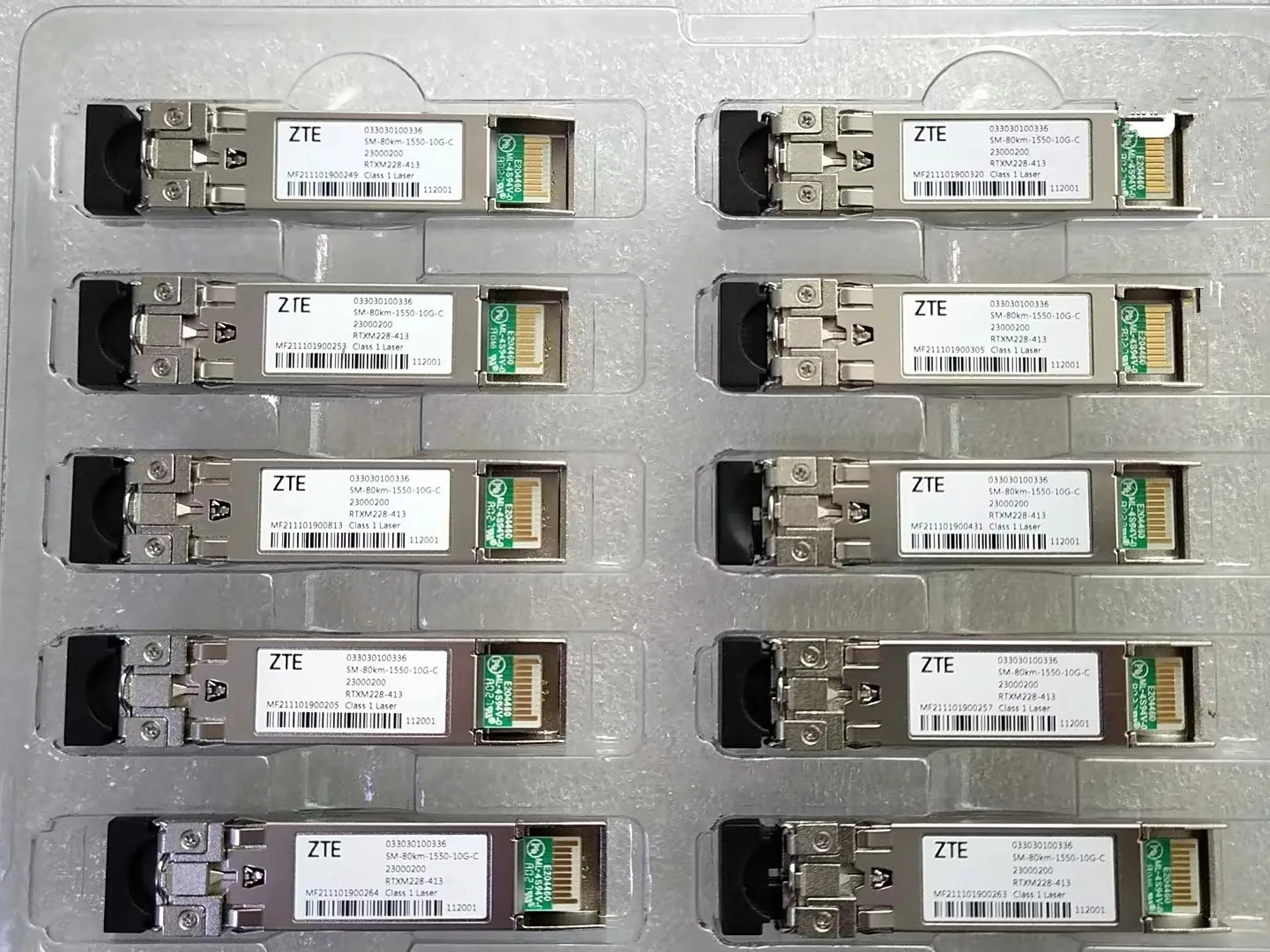 Módulo de fibra óptica transceptor Sfp, 10GB, 80km, SM-80KM-1550-10G-C, 23000200, RTXM228-413, 1550NM, ZTE 03303030100336