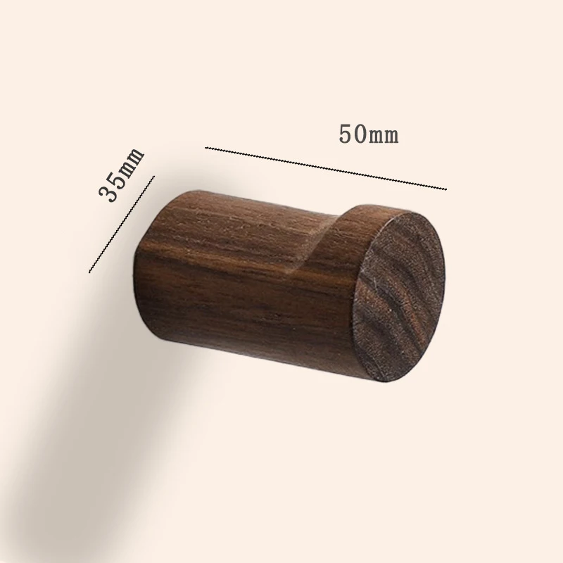 Solid Walnut Wood Wall Hook, Non-slip Wall Mount Hanger for Coat Bag Hat Key, Home Kitchen Bathroom Decor Storage Organizer