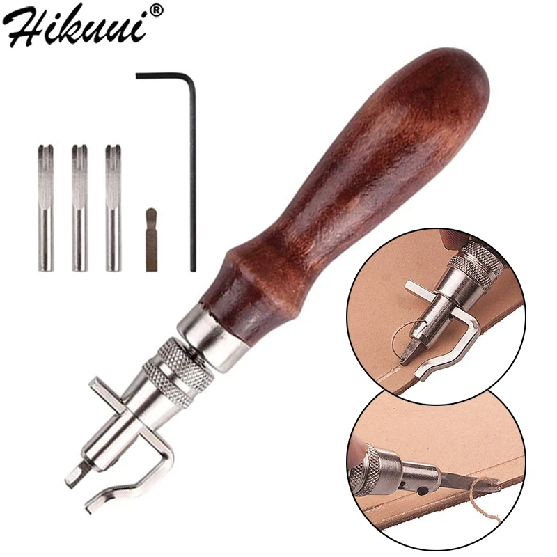 Adjustable Leather Edge Stitching Groover Leathercraft Tool Digging Sharp Knife Groover Kit Leather Craft Shovel Device