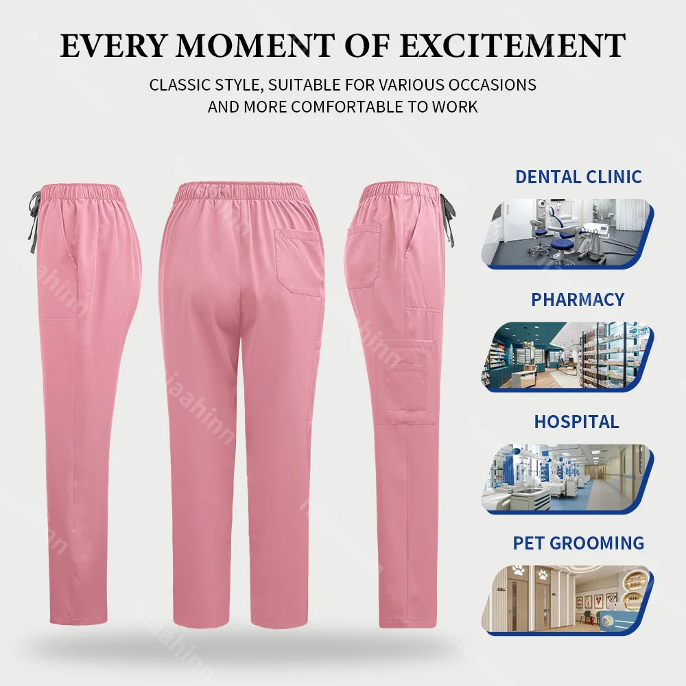 Niaahinn New Hospital Uniform Women Medical Scrub Suits Men Scrubs Set Beauty Work Clothes Nurse Accessories Dental Surgery Suit