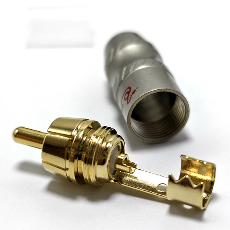 

1PCS RCA welding RCA Male Copper Gold Plated Audio socket Adapter Plug Converter Connectors for HIFI Audio
