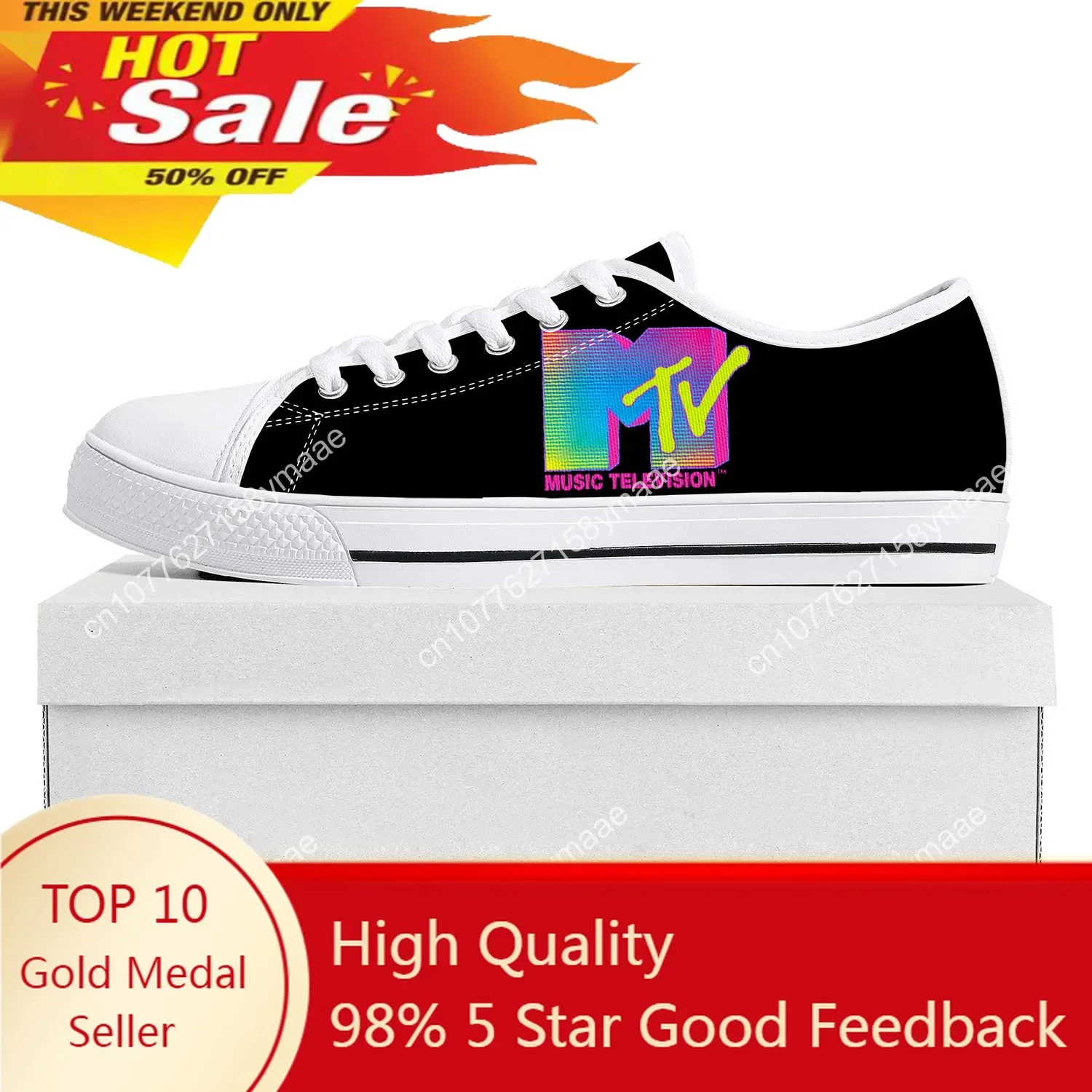Mtv Music Television Low Top Sneakers Mens Womens Teenager Canvas High Quality Sneaker Casual Custom Made Shoes Customize Shoe